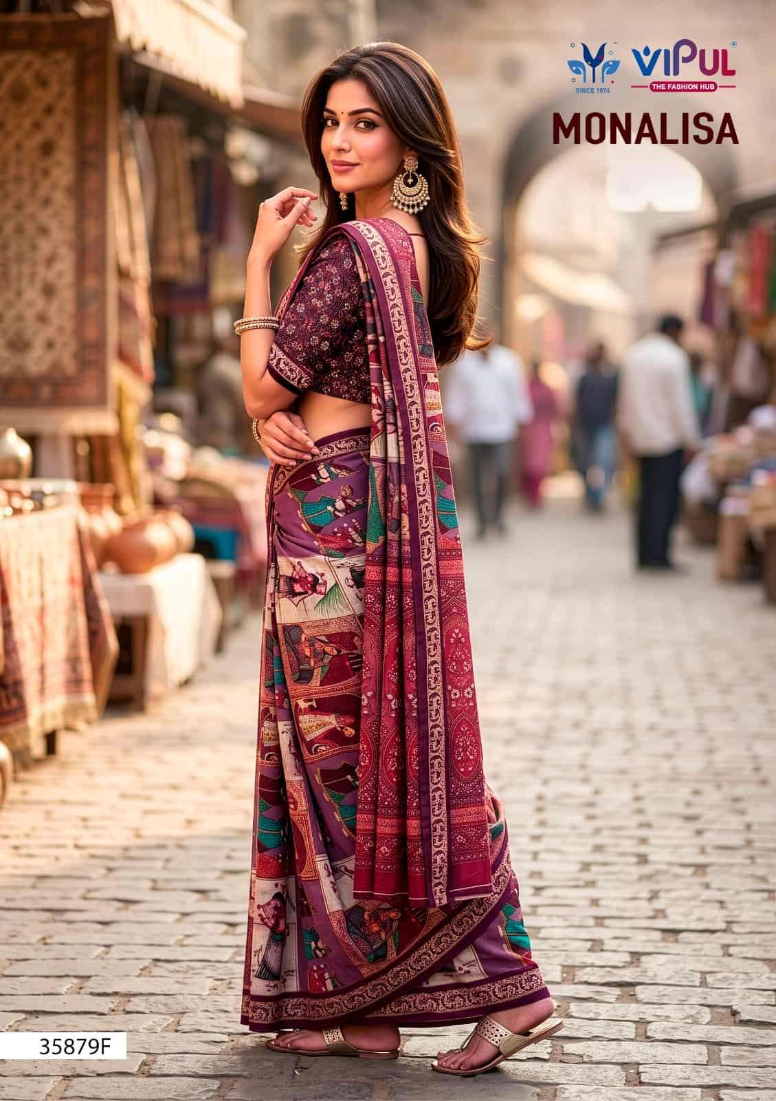Vipul Fashion Monalisa 35879 Colors Mul Cotton Saree - Amrah Wholesale
