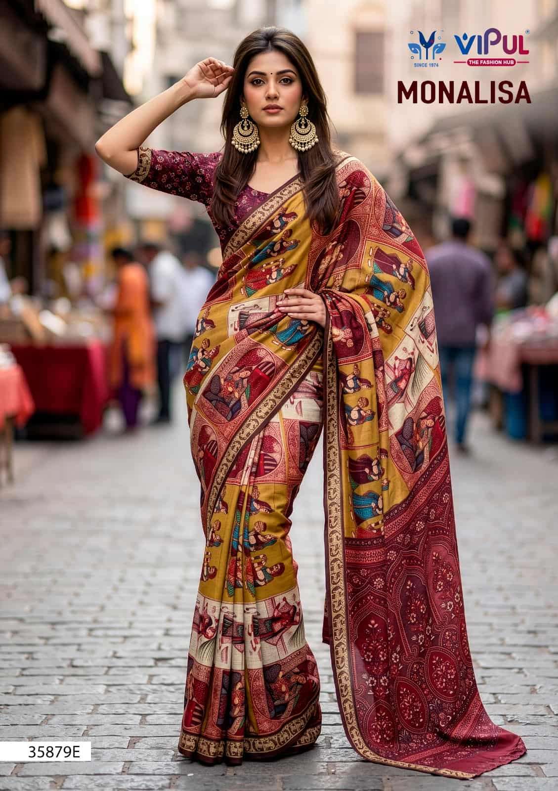 Vipul Fashion Monalisa 35879 Colors Mul Cotton Saree - Amrah Wholesale