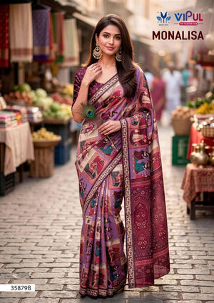 Vipul Fashion Monalisa 35879 Colors Mul Cotton Saree