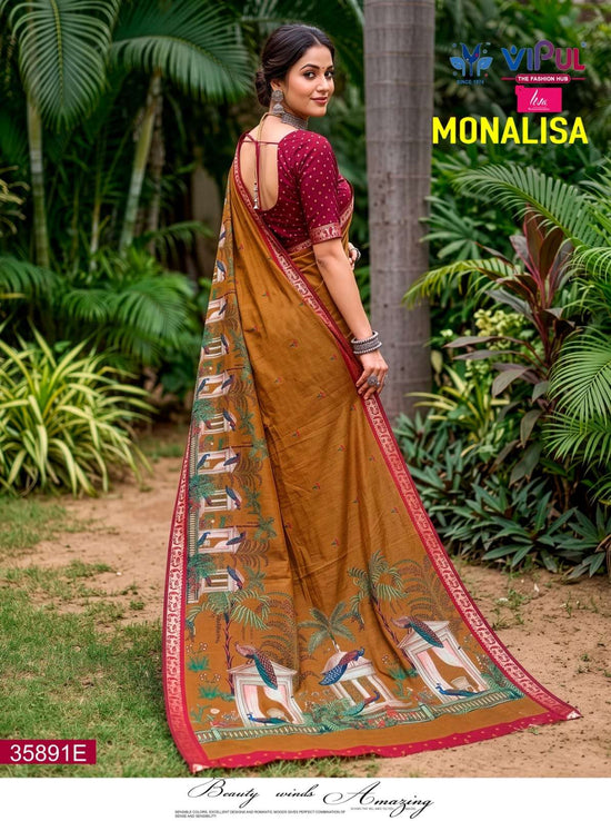 Vipul Fashion Monalisa 35891 Colors Mul Cotton Saree