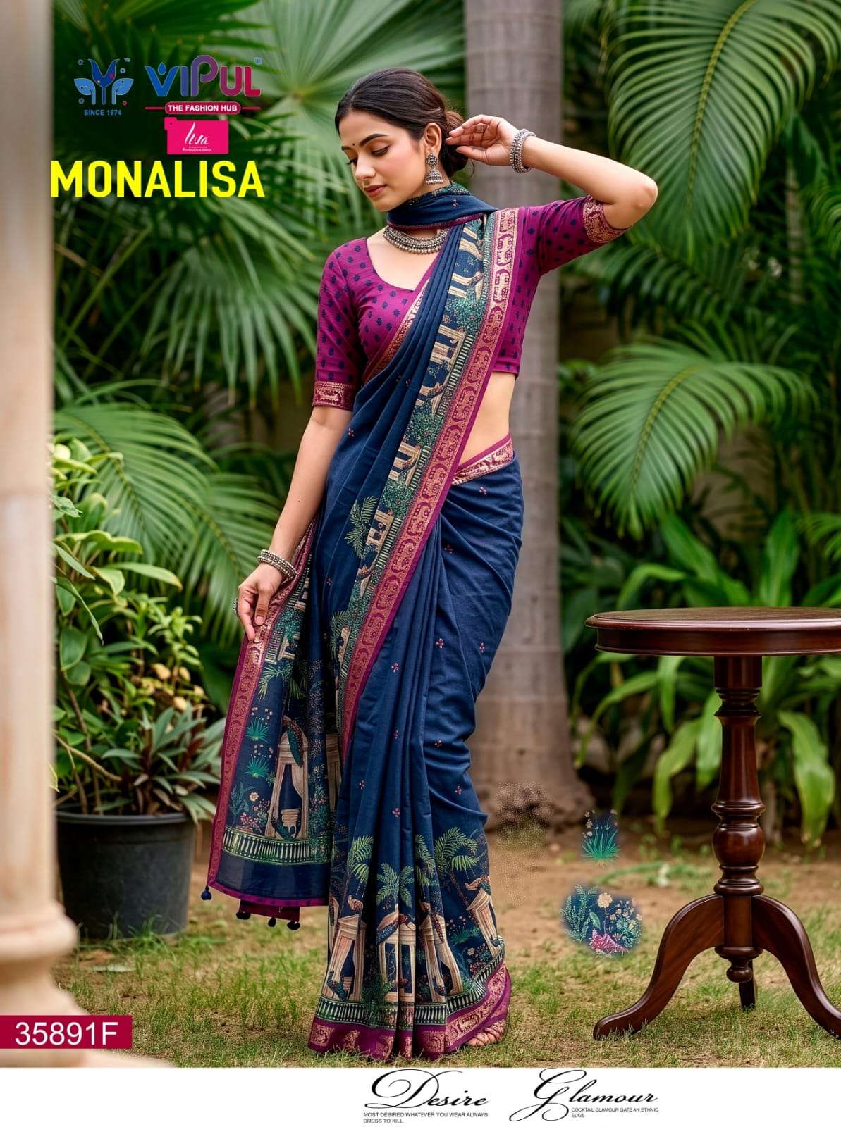 Vipul Fashion Monalisa 35891 Colors Mul Cotton Saree