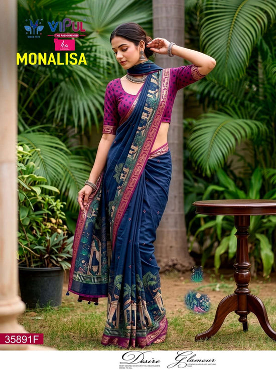 Vipul Fashion Monalisa 35891 Colors Mul Cotton Saree
