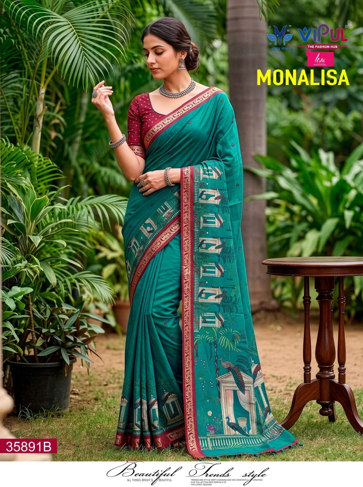 Vipul Fashion Monalisa 35891 Colors Mul Cotton Saree