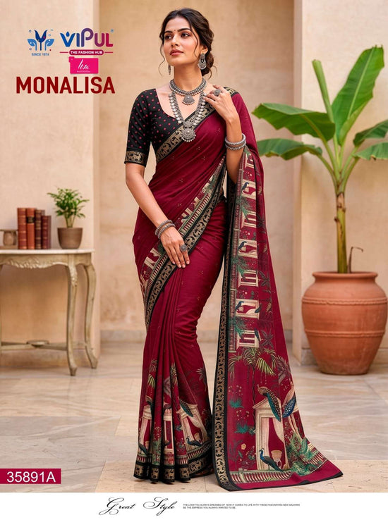 Vipul Fashion Monalisa 35891 Colors Mul Cotton Saree