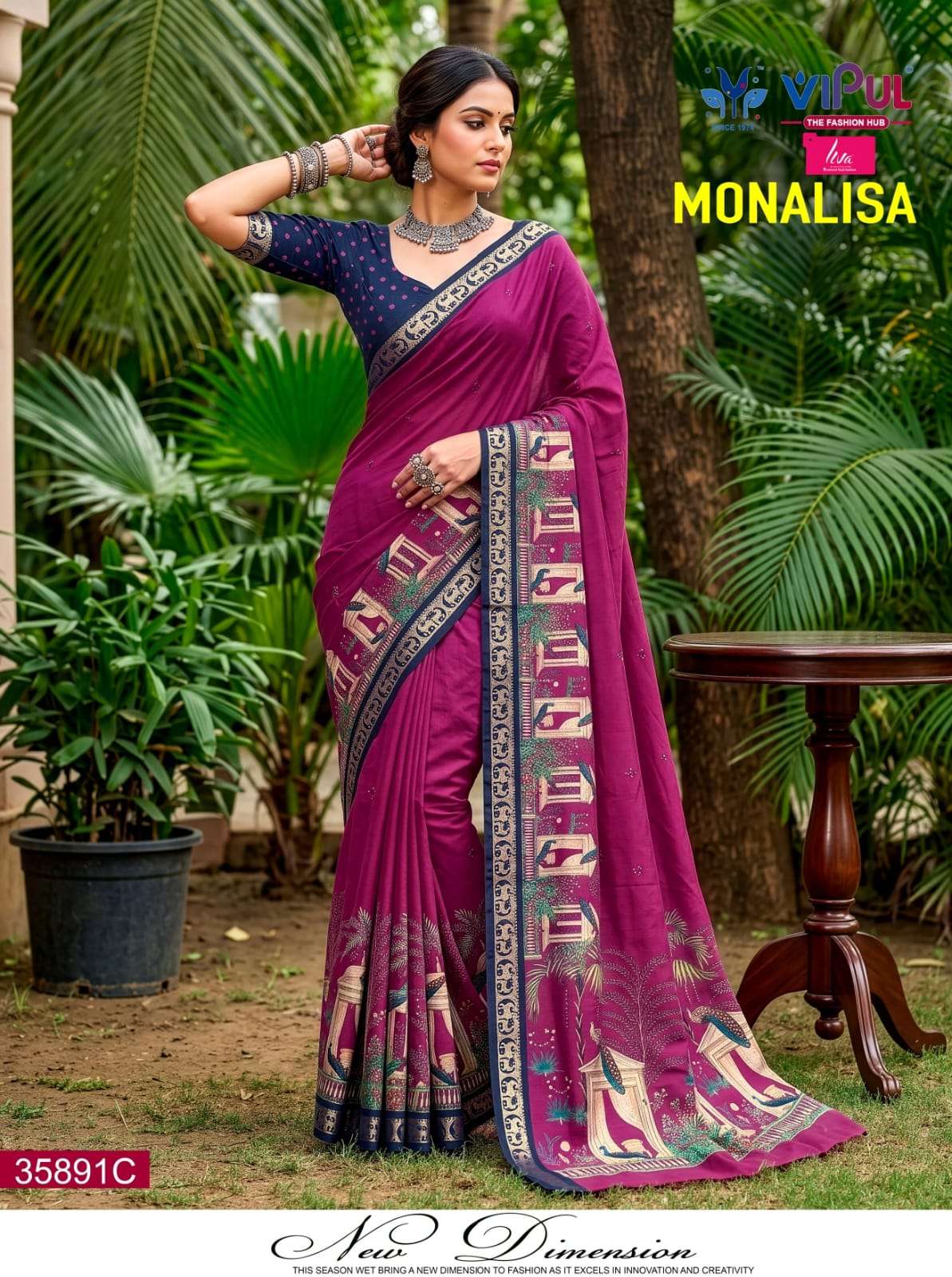 Vipul Fashion Monalisa 35891 Colors Mul Cotton Saree