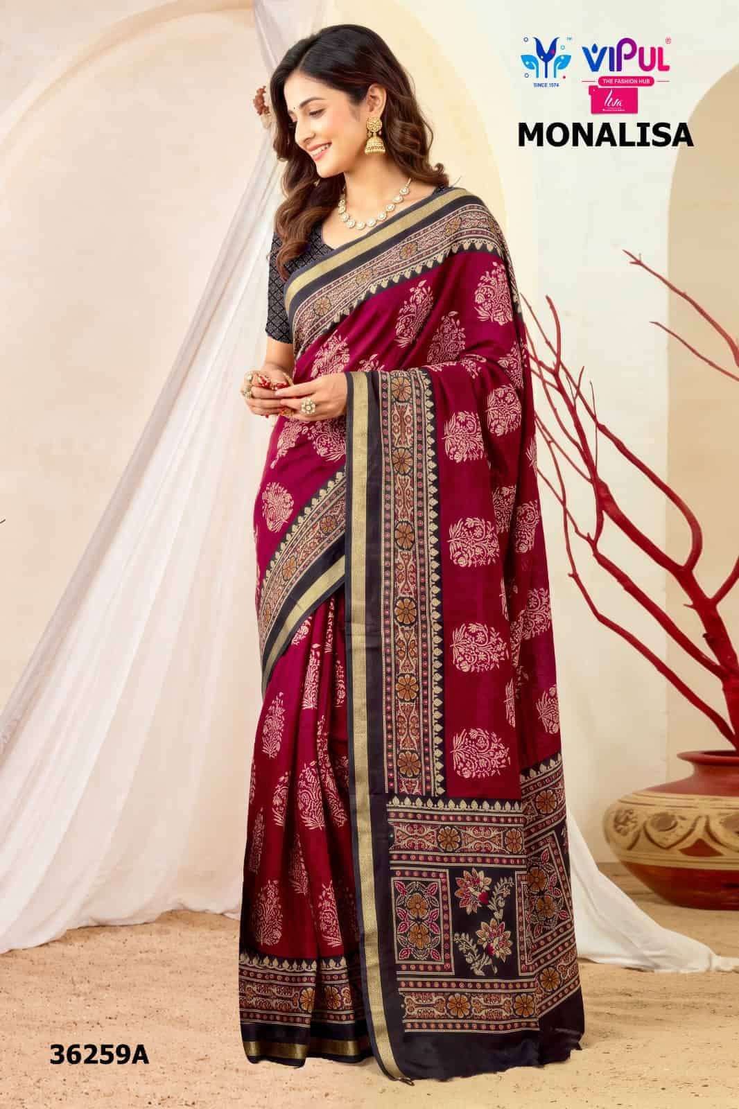 Vipul Fashion Monalisa 36259 Colors Liva Mal Cotton Saree