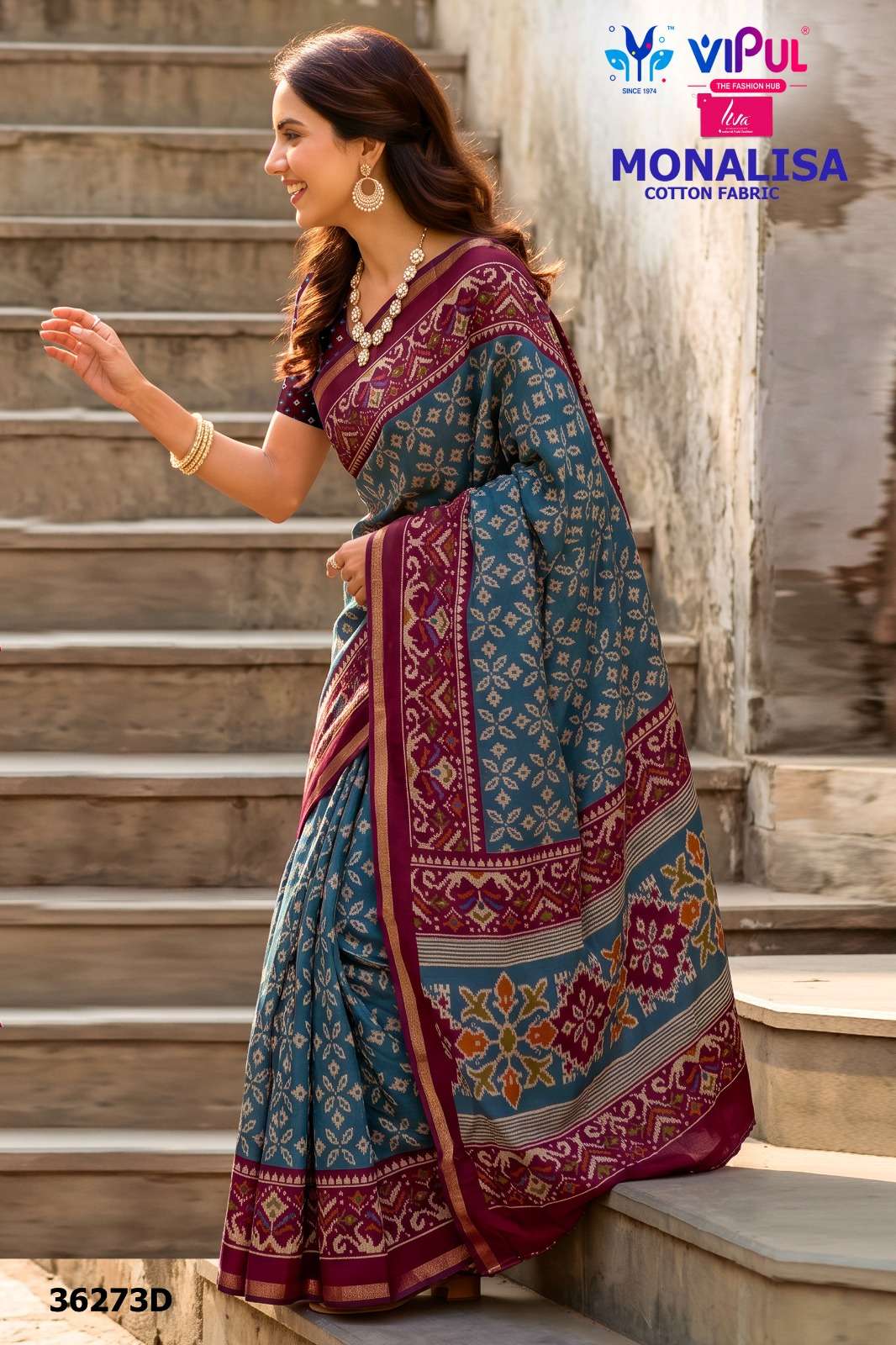 Vipul Monalisa 36273 Liva Mal Cotton Saree Wholesale