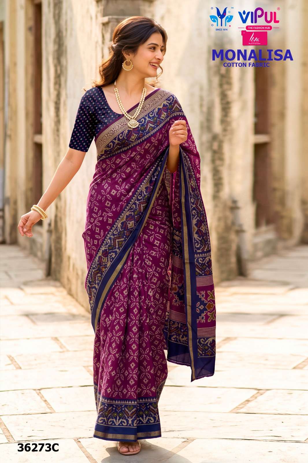 Vipul Monalisa 36273 Liva Mal Cotton Saree Wholesale