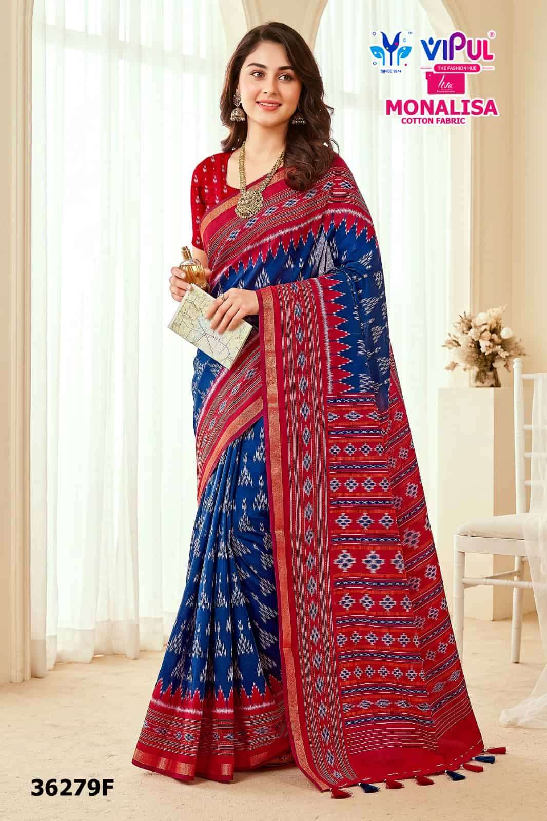 Vipul Fashion Monalisa 36279 Colors Liva Mal Cotton Saree