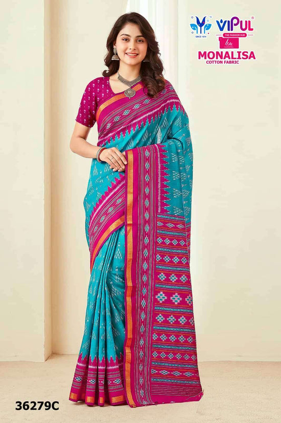 Vipul Fashion Monalisa 36279 Colors Liva Mal Cotton Saree