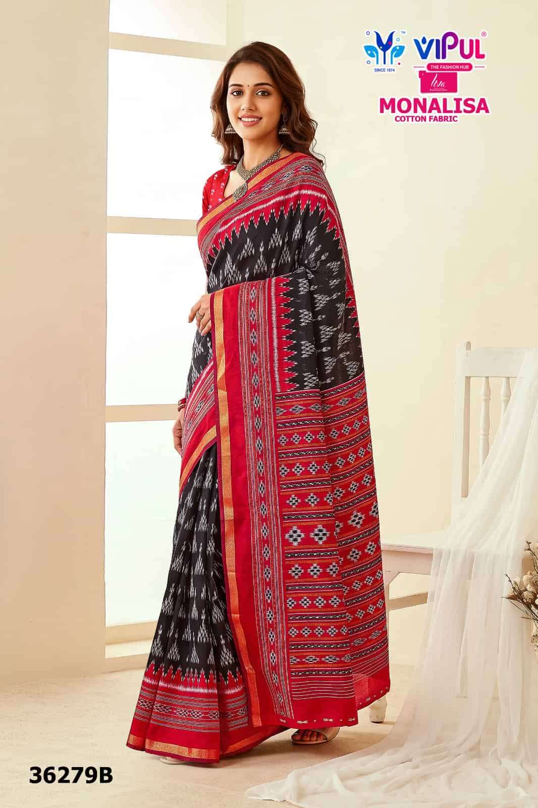 Vipul Fashion Monalisa 36279 Colors Liva Mal Cotton Saree