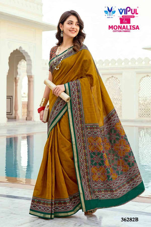 Vipul Fashion Monalisa 36282 Colors Liva Mal Cotton Saree