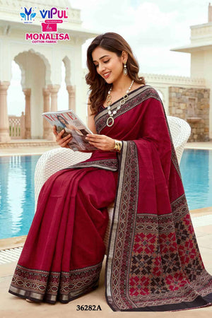 Vipul Fashion Monalisa 36282 Colors Liva Mal Cotton Saree