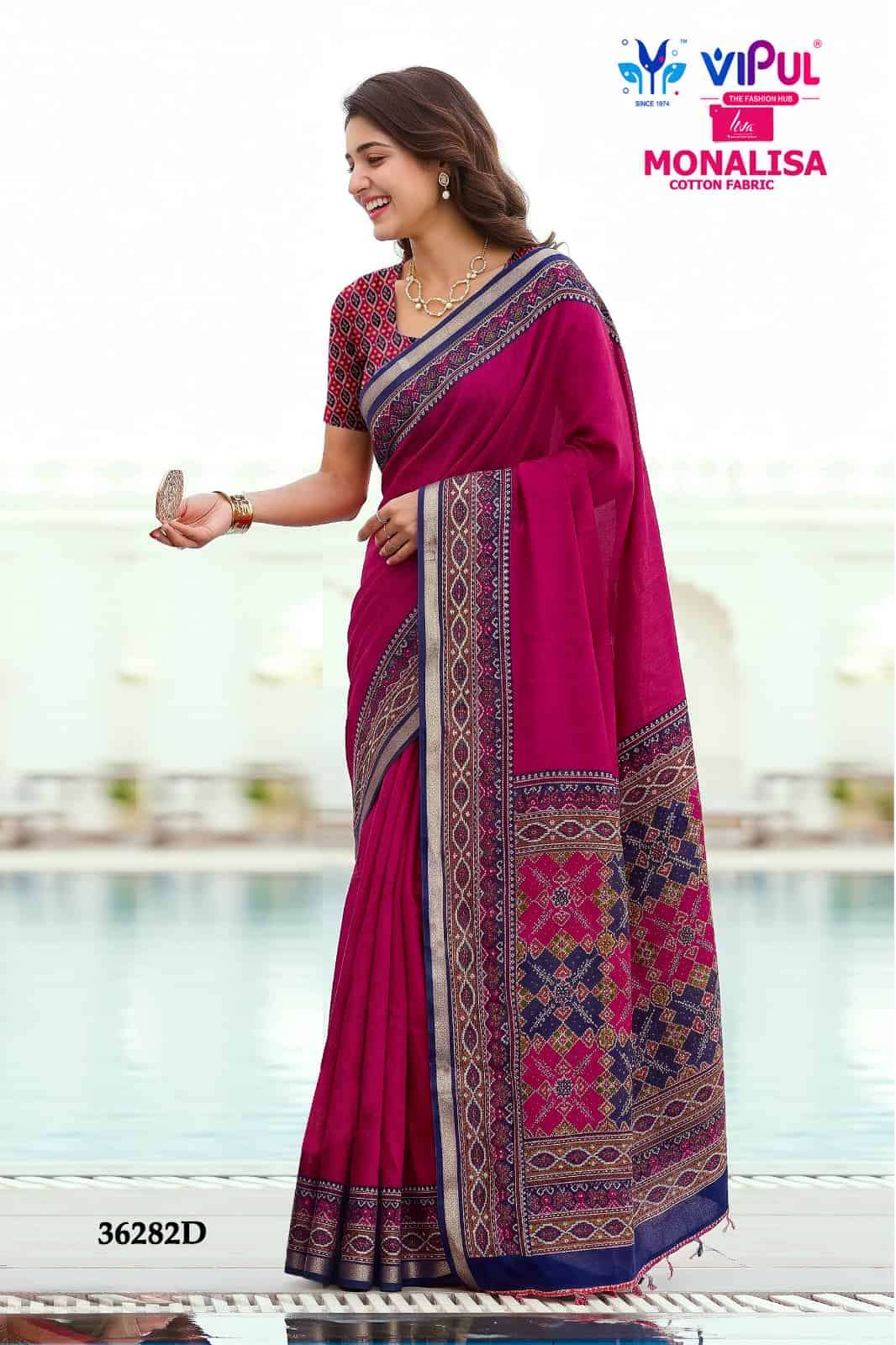 Vipul Fashion Monalisa 36282 Colors Liva Mal Cotton Saree
