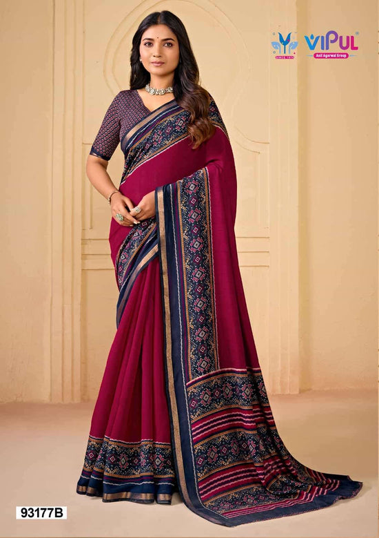 Vipul Fashion Monalisa 93177 Colors Pure Chanderi Saree