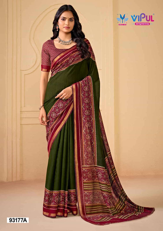 Vipul Fashion Monalisa 93177 Colors Pure Chanderi Saree