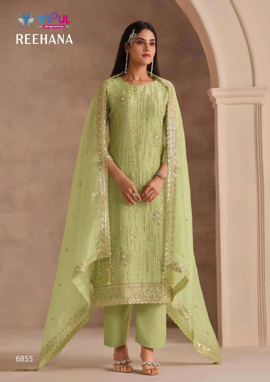 Vipul Fashion Reehana Dolomite Organza Designer Dress Material - Amrah Wholesale
