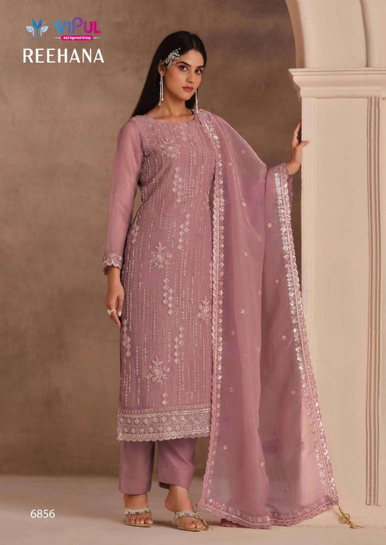 Vipul Fashion Reehana Dolomite Organza Designer Dress Material - Amrah Wholesale