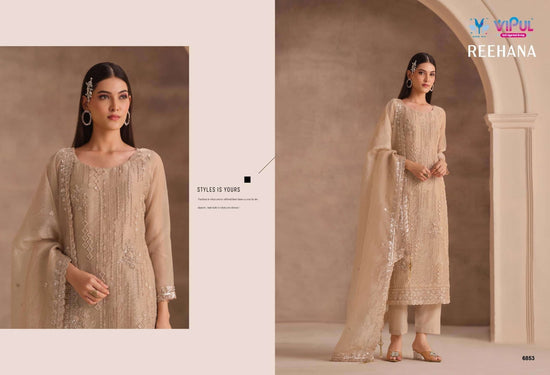Vipul Fashion Reehana Dolomite Organza Designer Dress Material - Amrah Wholesale