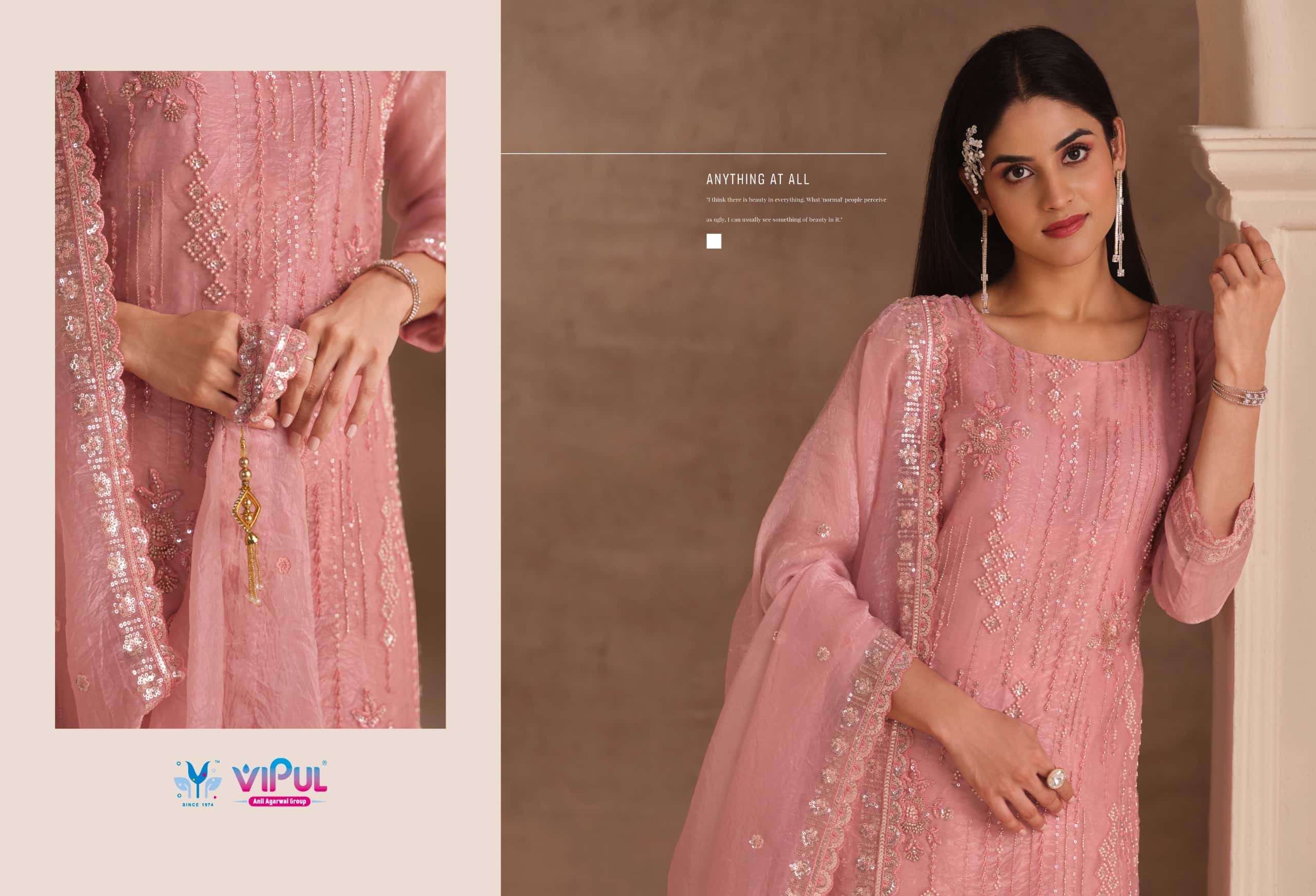 Vipul Fashion Reehana Dolomite Organza Designer Dress Material