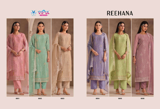 Vipul Fashion Reehana Dolomite Organza Designer Dress Material