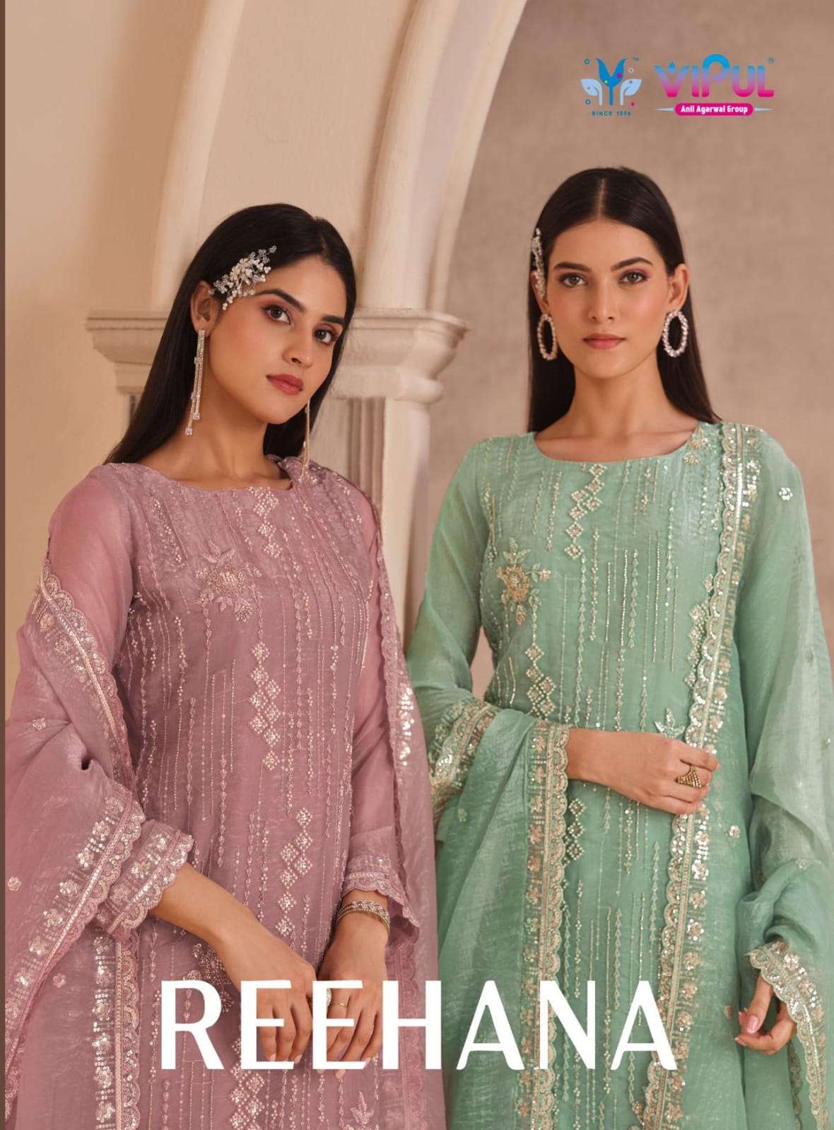 Vipul Fashion Reehana Dolomite Organza Designer Dress Material