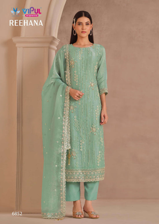 Vipul Fashion Reehana Dolomite Organza Designer Dress Material