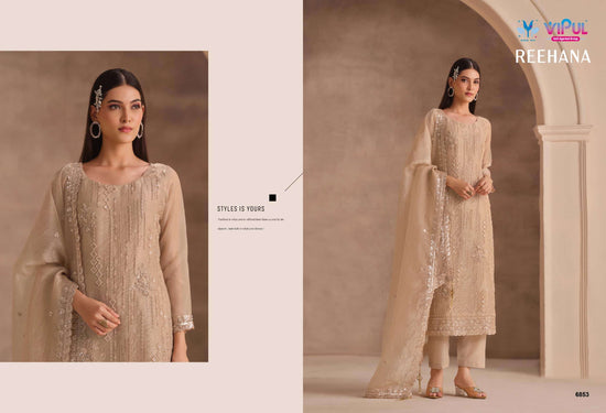 Vipul Fashion Reehana Dolomite Organza Designer Dress Material