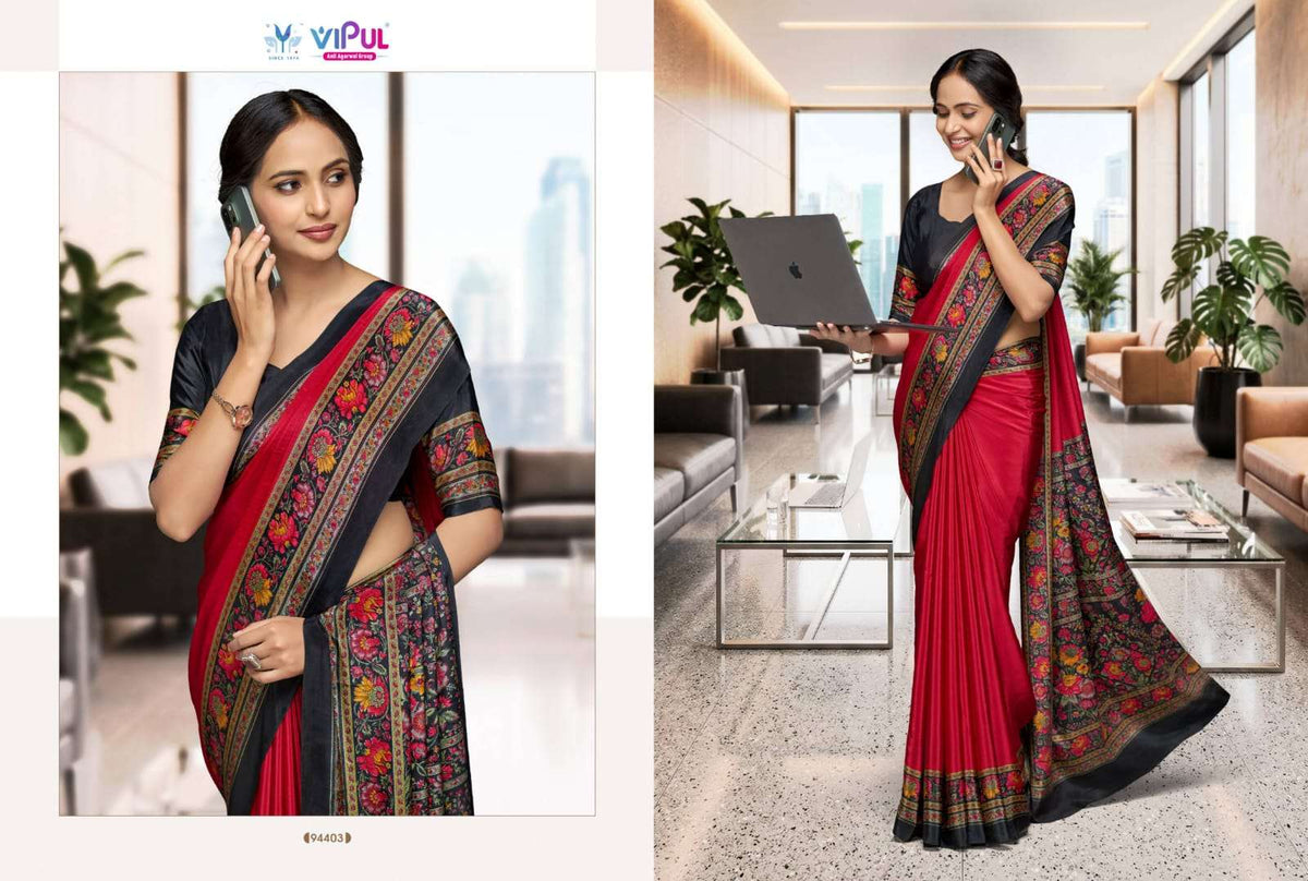 Vipul Fashion Smart Silk Vol 7 Crepe Saree Catalogue Wholesale - Amrah Wholesale