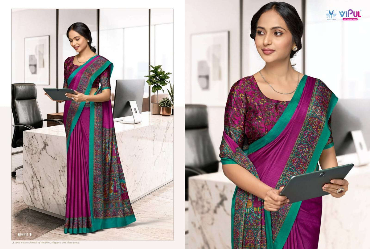 Vipul Fashion Smart Silk Vol 7 Crepe Saree Catalogue Wholesale - Amrah Wholesale