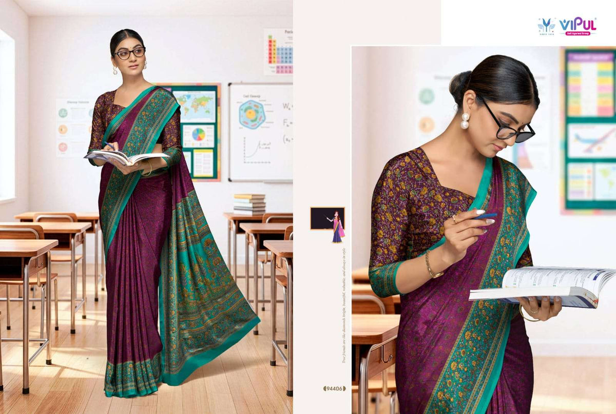 Vipul Fashion Smart Silk Vol 7 Crepe Saree Catalogue Wholesale - Amrah Wholesale