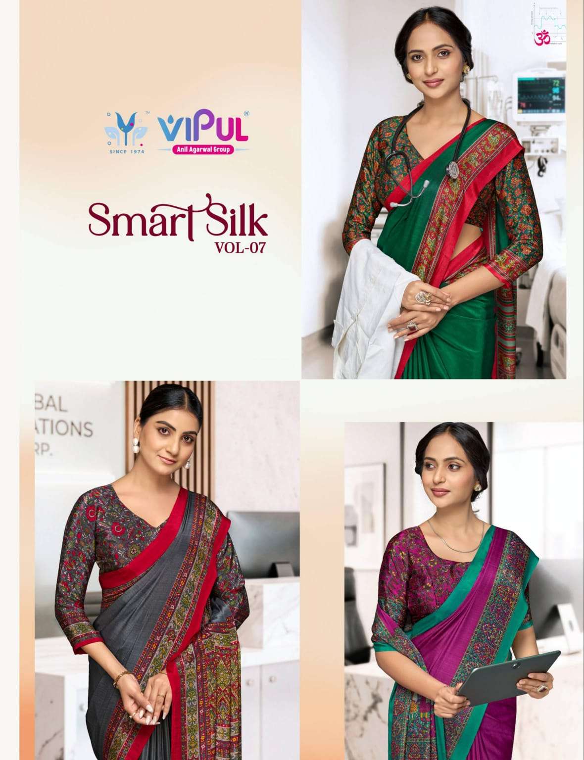 Vipul Fashion Smart Silk Vol 7 Crepe Saree Catalogue Wholesale - Amrah Wholesale