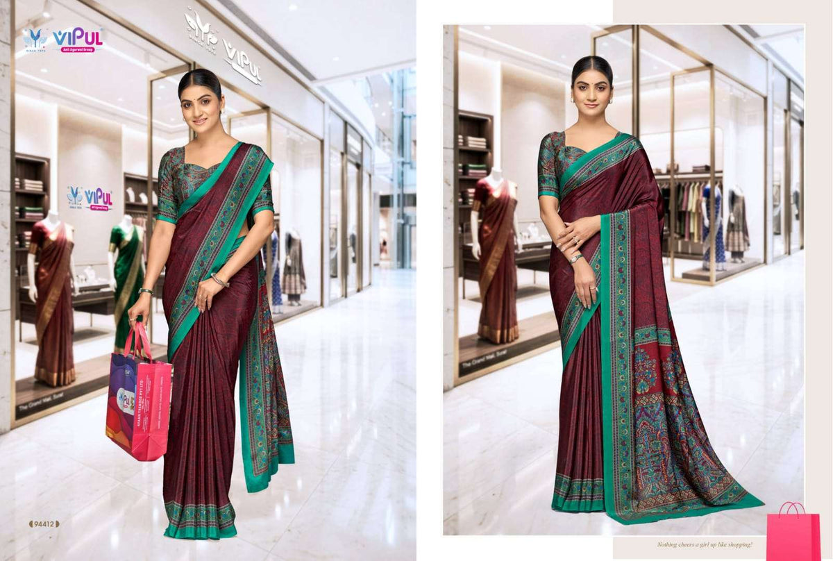 Vipul Fashion Smart Silk Vol 7 Crepe Saree Catalogue Wholesale - Amrah Wholesale