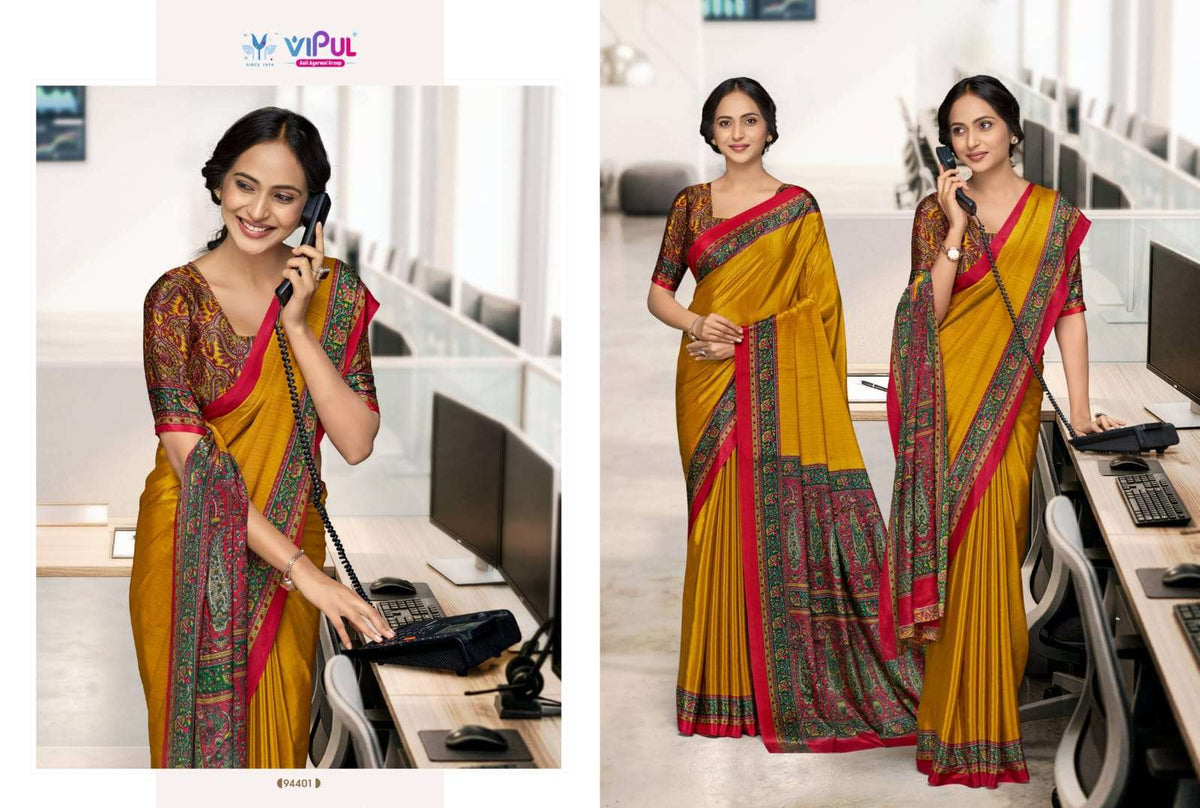 Vipul Fashion Smart Silk Vol 7 Crepe Saree Catalogue Wholesale - Amrah Wholesale