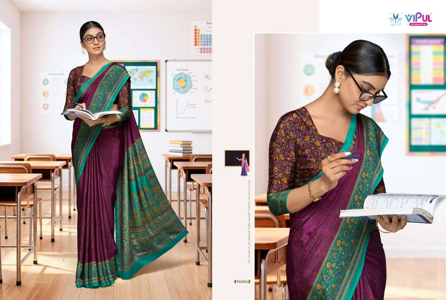 Vipul Fashion Smart Silk Vol 7 Crepe Saree Catalogue Wholesale