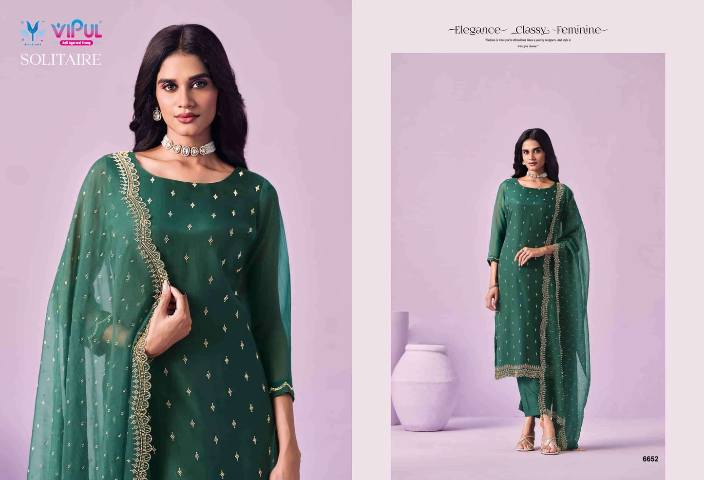 Vipul Fashion Solitaire Gold Crinkle Chiffon Designer Dress Material