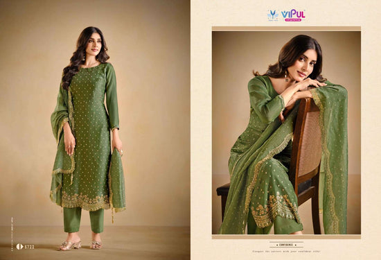 Vipul Fashion Solitaire Vol 3 Gold Windy Designer Dress Material