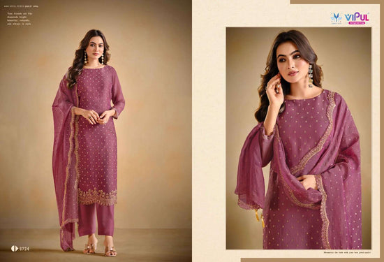 Vipul Fashion Solitaire Vol 3 Gold Windy Designer Dress Material