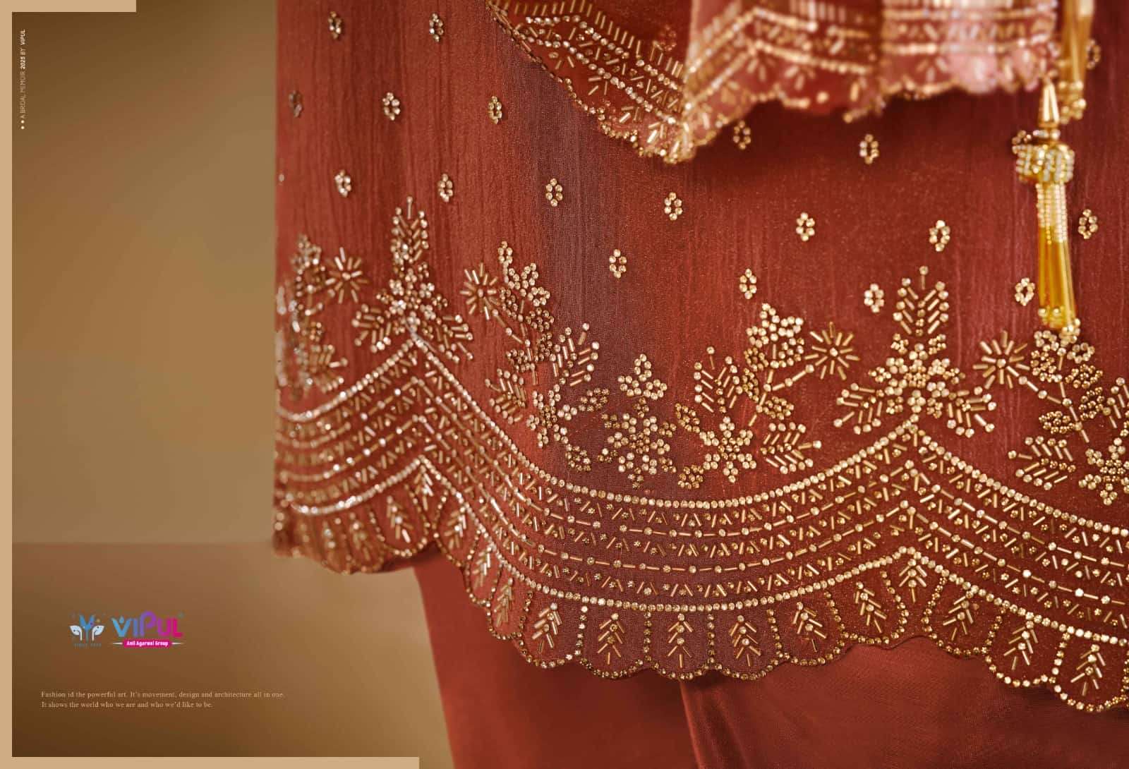 Vipul Fashion Solitaire Vol 3 Gold Windy Designer Dress Material