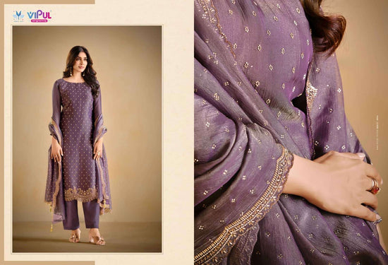 Vipul Fashion Solitaire Vol 3 Gold Windy Designer Dress Material