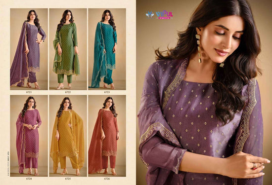 Vipul Fashion Solitaire Vol 3 Gold Windy Designer Dress Material