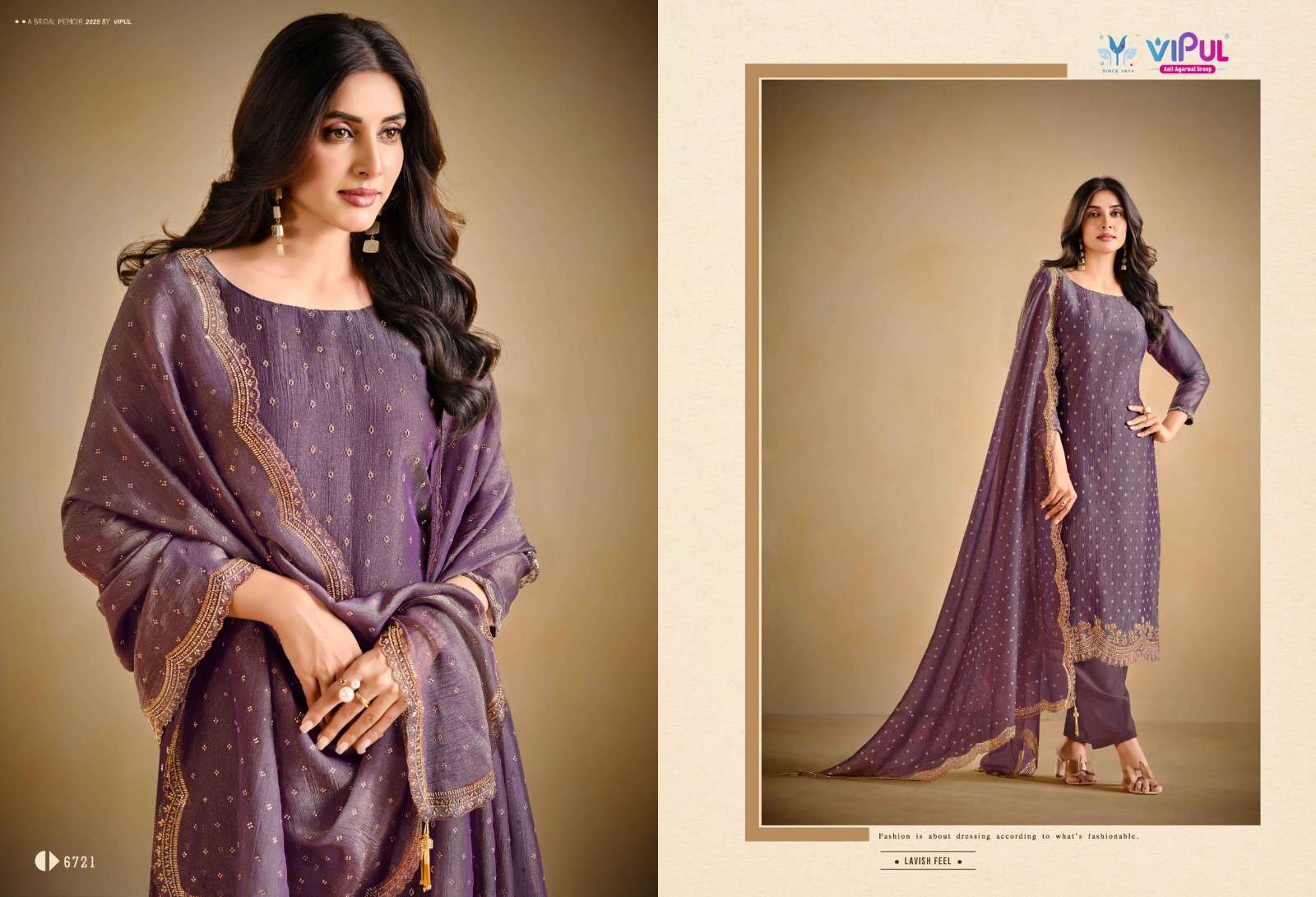 Vipul Fashion Solitaire Vol 3 Gold Windy Designer Dress Material