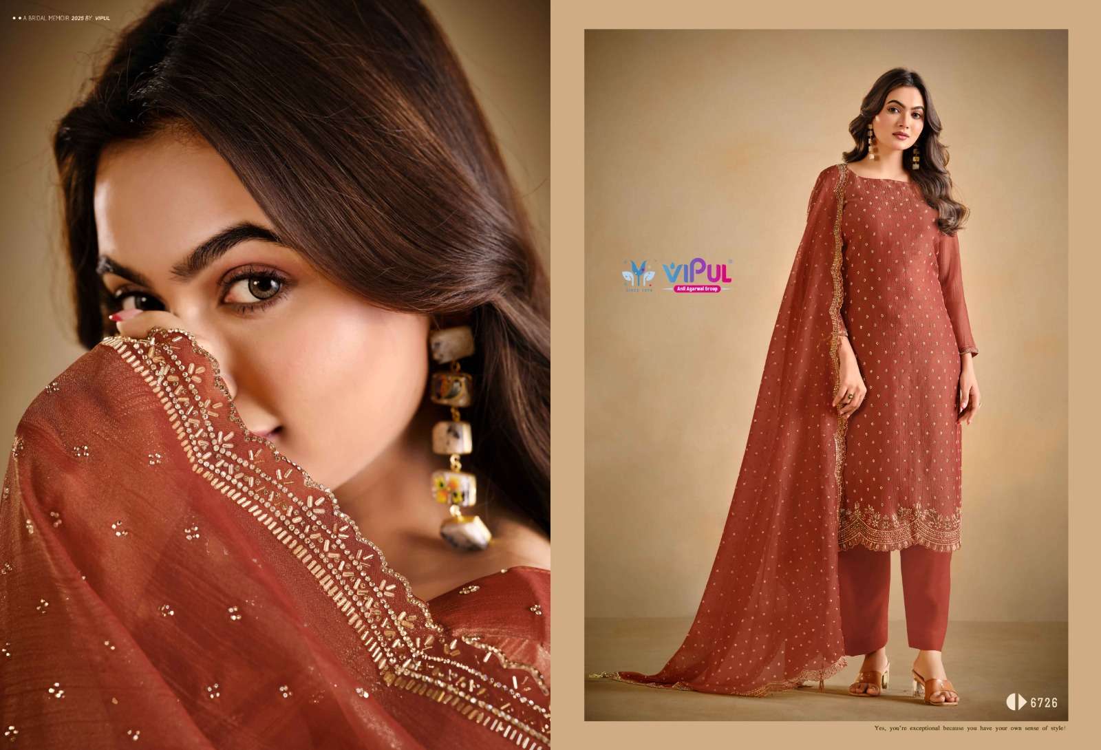 Vipul Fashion Solitaire Vol 3 Gold Windy Designer Dress Material