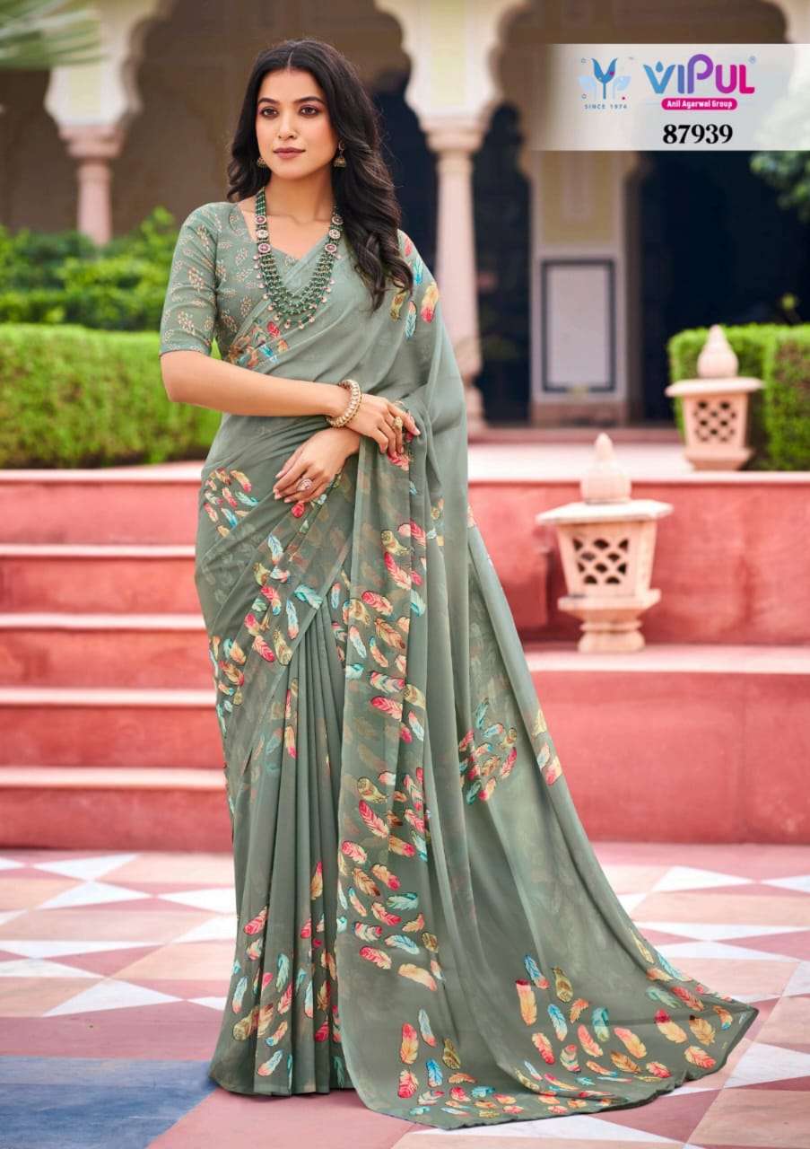 Vipul Fashion Twisha Weightless Saree Wholesale Collection