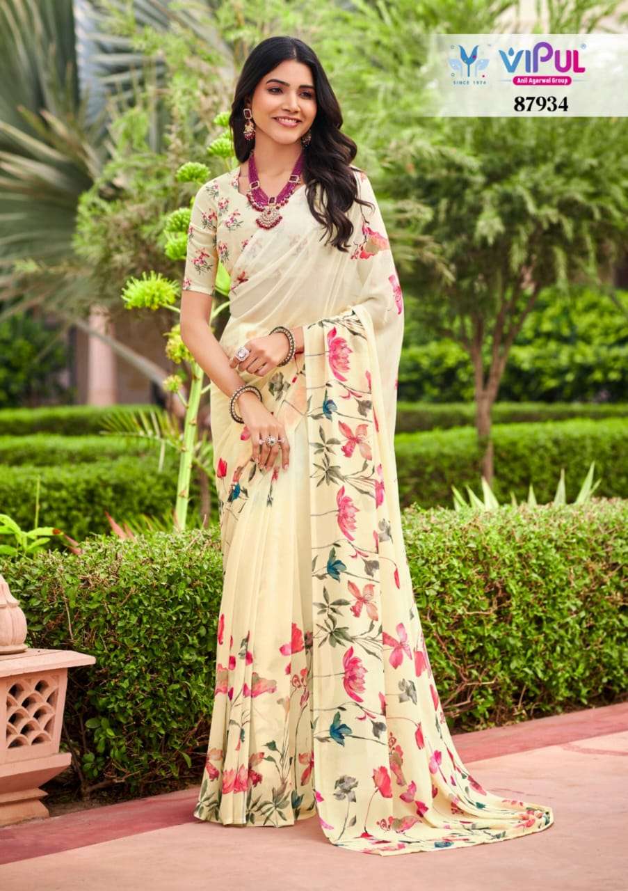 Vipul Fashion Twisha Weightless Saree Wholesale Collection