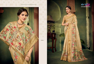 Vipul Fashion Vanilla Printed Kanjivaram Silk Saree Collection