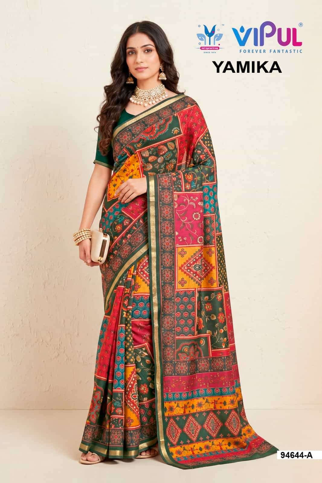 Vipul Fashion Yamika Pure Mal Cotton Saree - Amrah Wholesale