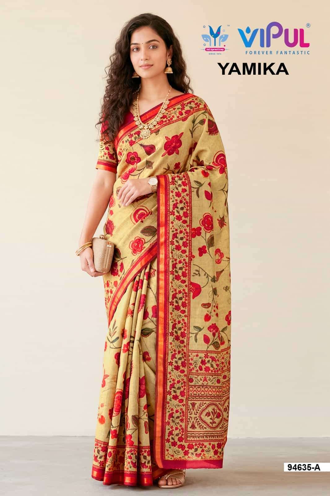 Vipul Fashion Yamika Pure Mal Cotton Saree - Amrah Wholesale