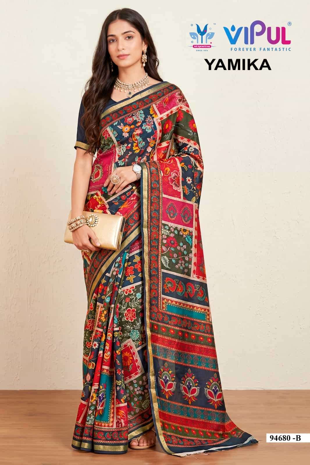 Vipul Fashion Yamika Pure Mal Cotton Saree - Amrah Wholesale