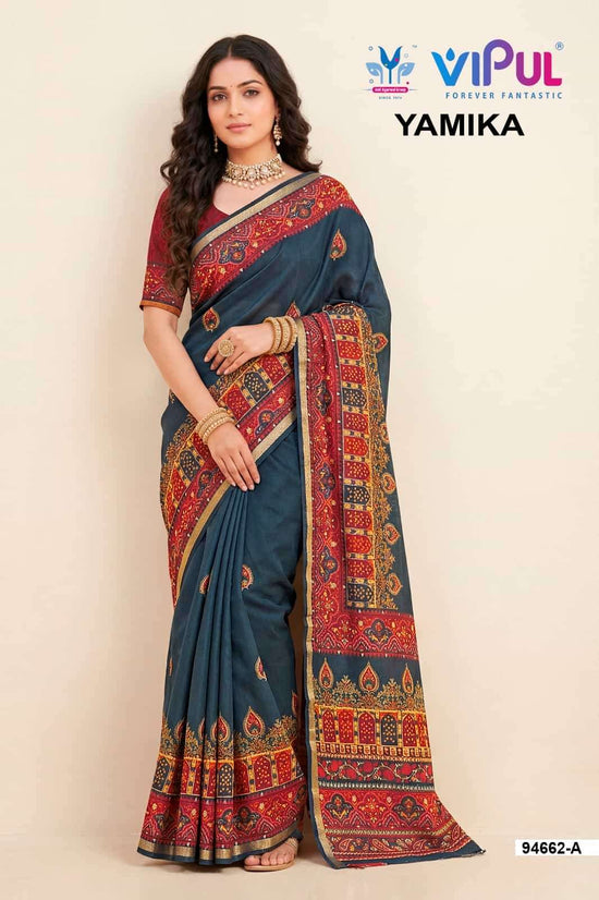 Vipul Fashion Yamika Pure Mal Cotton Saree - Amrah Wholesale